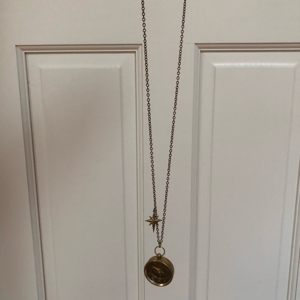 Larissa Loden gold compass necklace